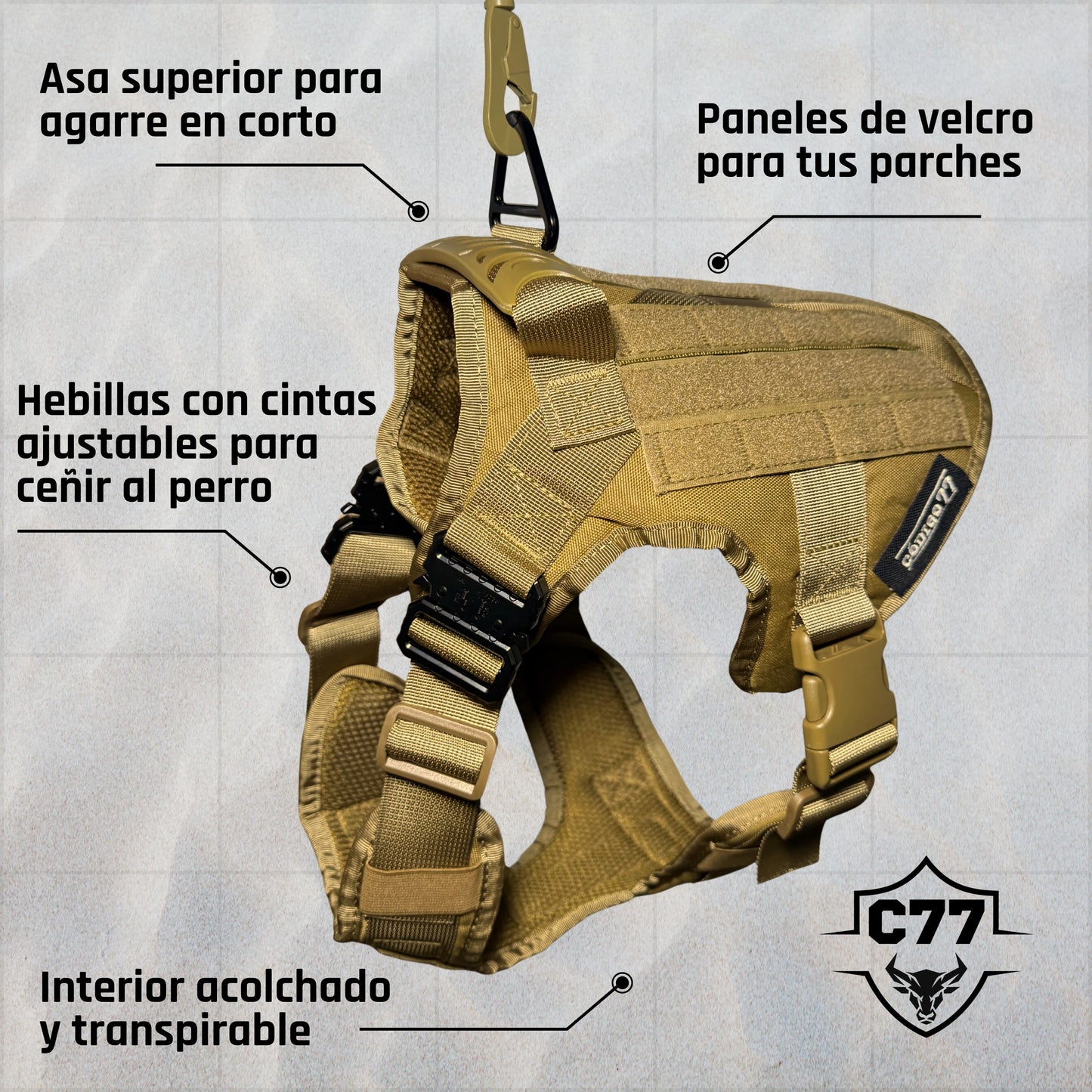 Arnés táctico C77 para perros