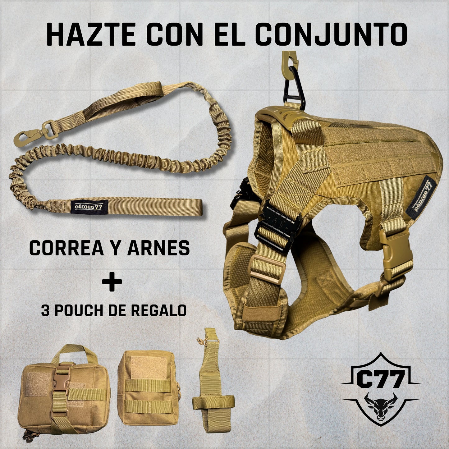 Correa de tracción elástica C77 para perros