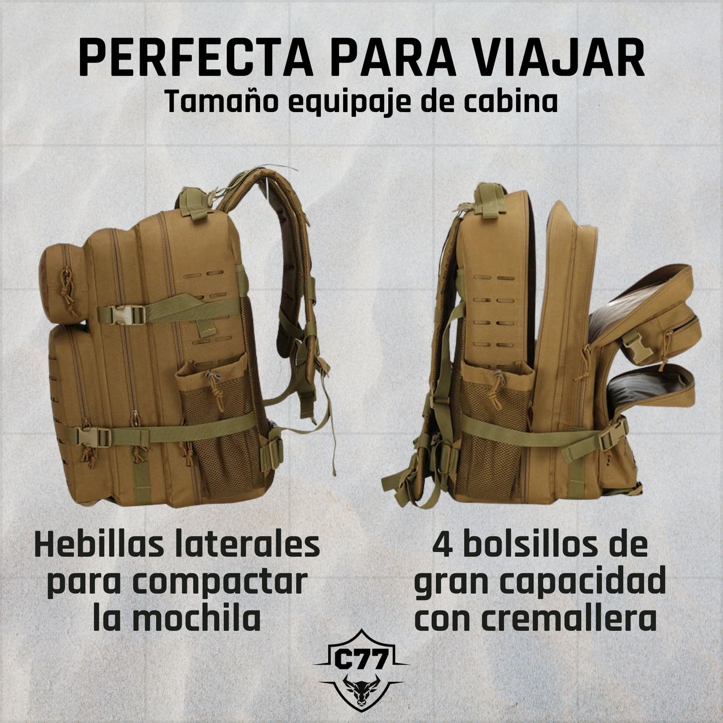 Mochila táctica 45 L MOLLE C77