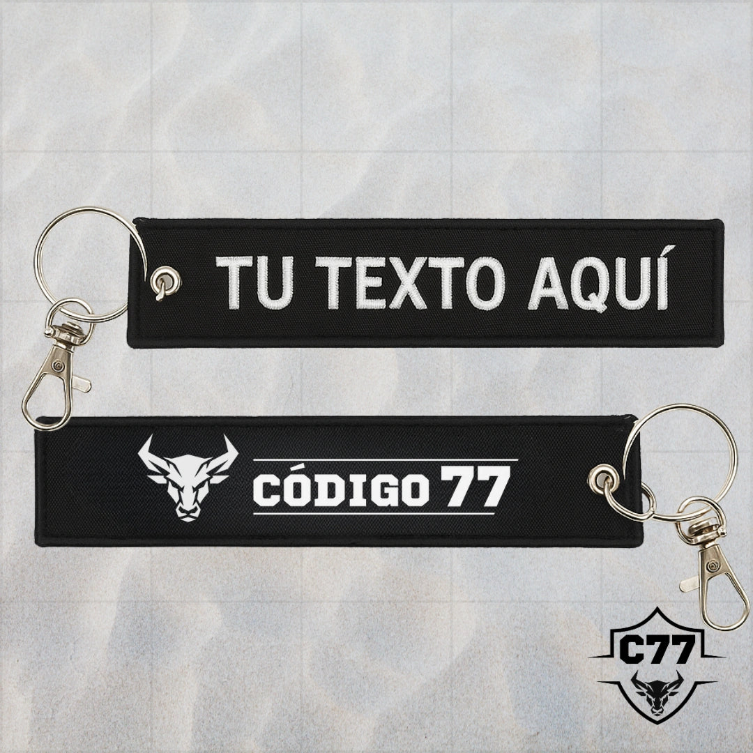 Llavero con texto personalizado 13 x 3 cm