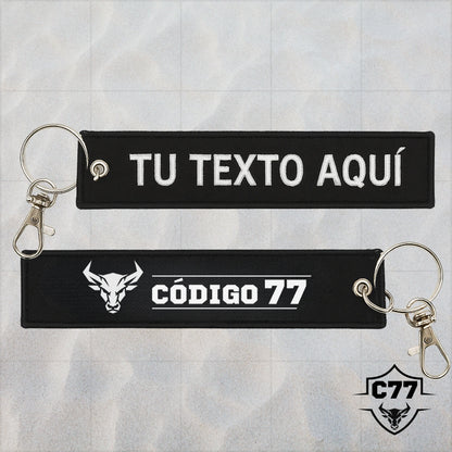 Llavero con texto personalizado 13 x 3 cm