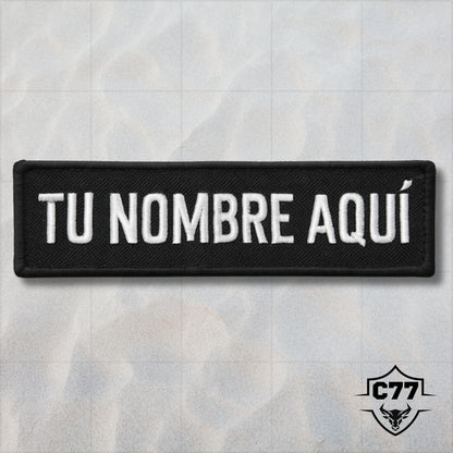 Parche con nombre personalizado 9,5 x 2,5 cm