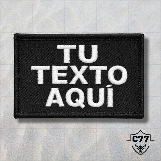Parche con texto personalizado 8 x 5 cm